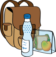 Ein Rucksack mit Verpflegung für einen Ausflug.
